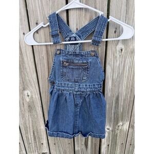 Vintage Retro Chaps Denim Overall Dress 3/3T Blue Classic Pinafore